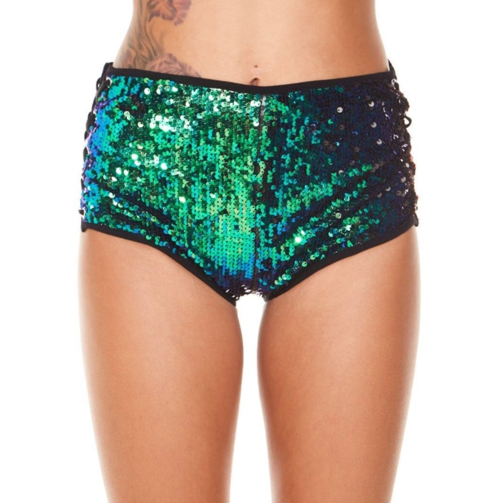 Iheartraves Sequin Booty shorts